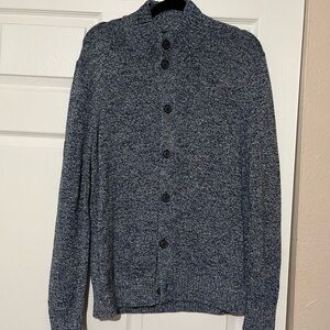 Banana Republic Men's Heathered Blue Cardigan size Medium